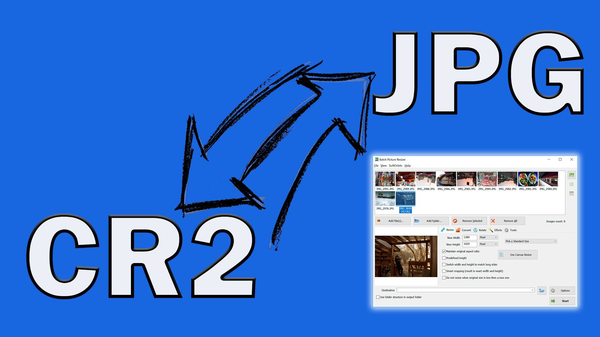 Convertire CR2 in JPG..