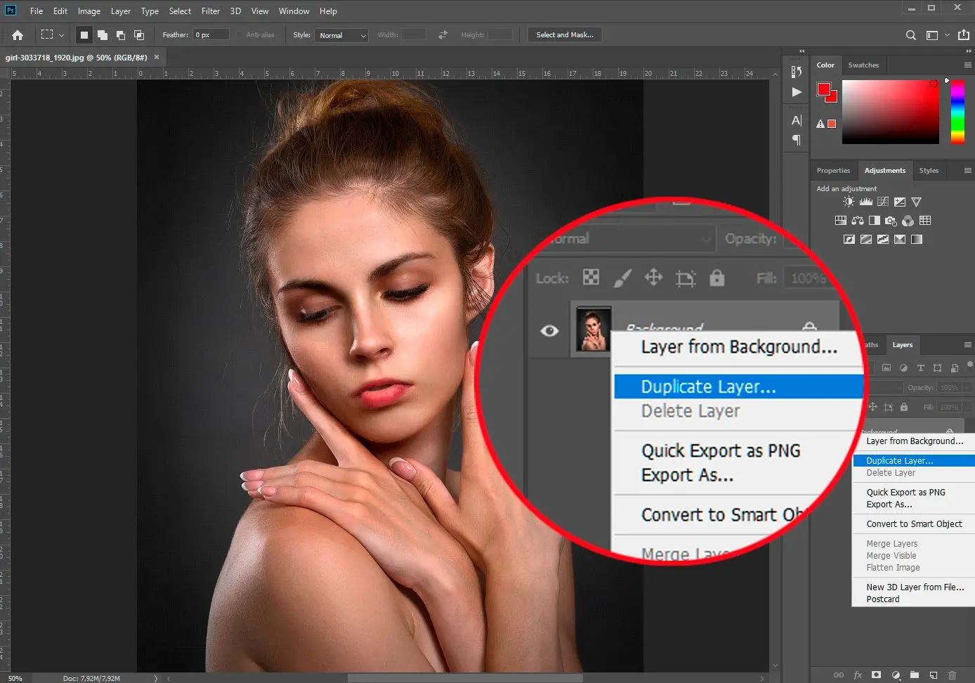 Photoshop: Duplica il livello..