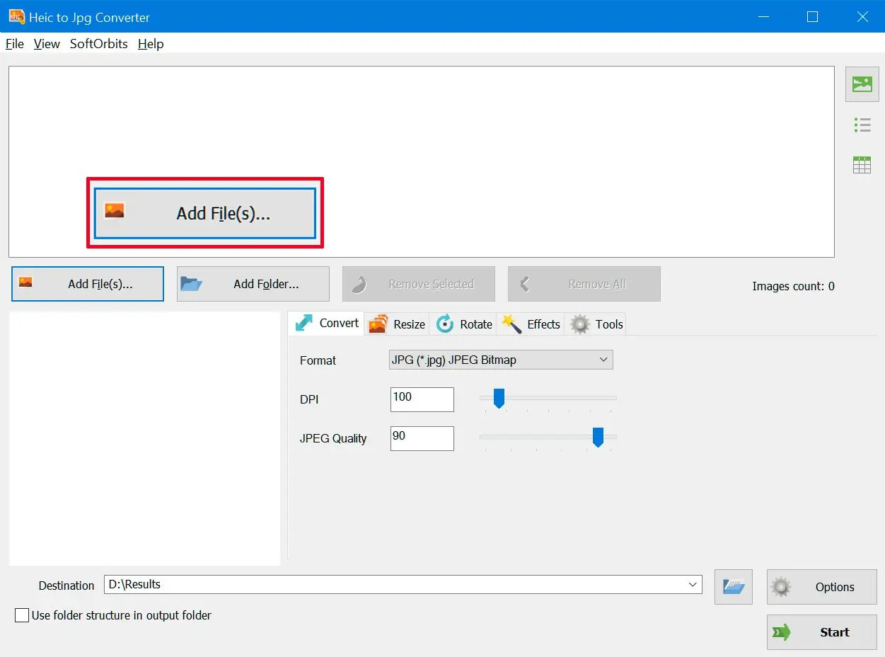 Aggiungi file HEIC..