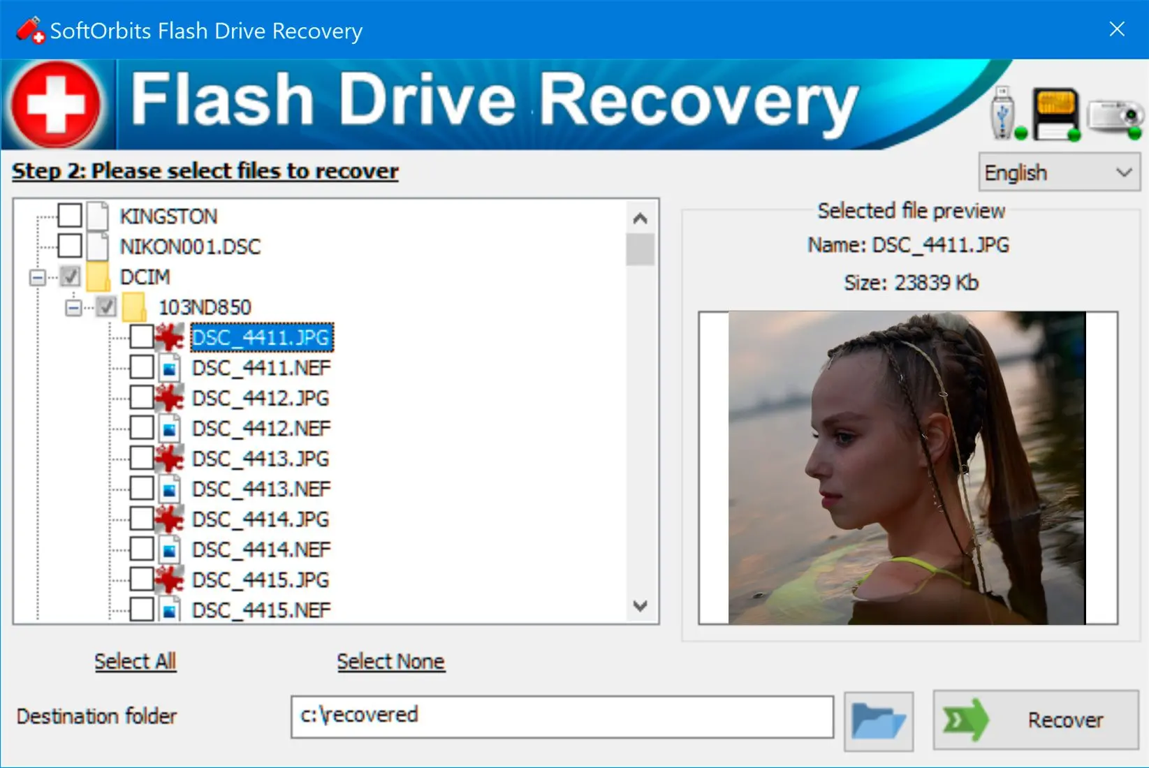 SoftOrbits Flash Drive Recovery Screenshot.