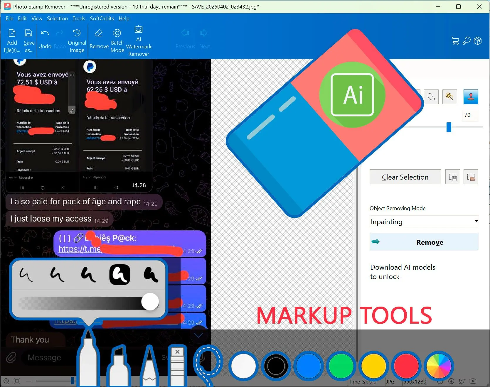 Photo Stamp Remover: Screenshot.