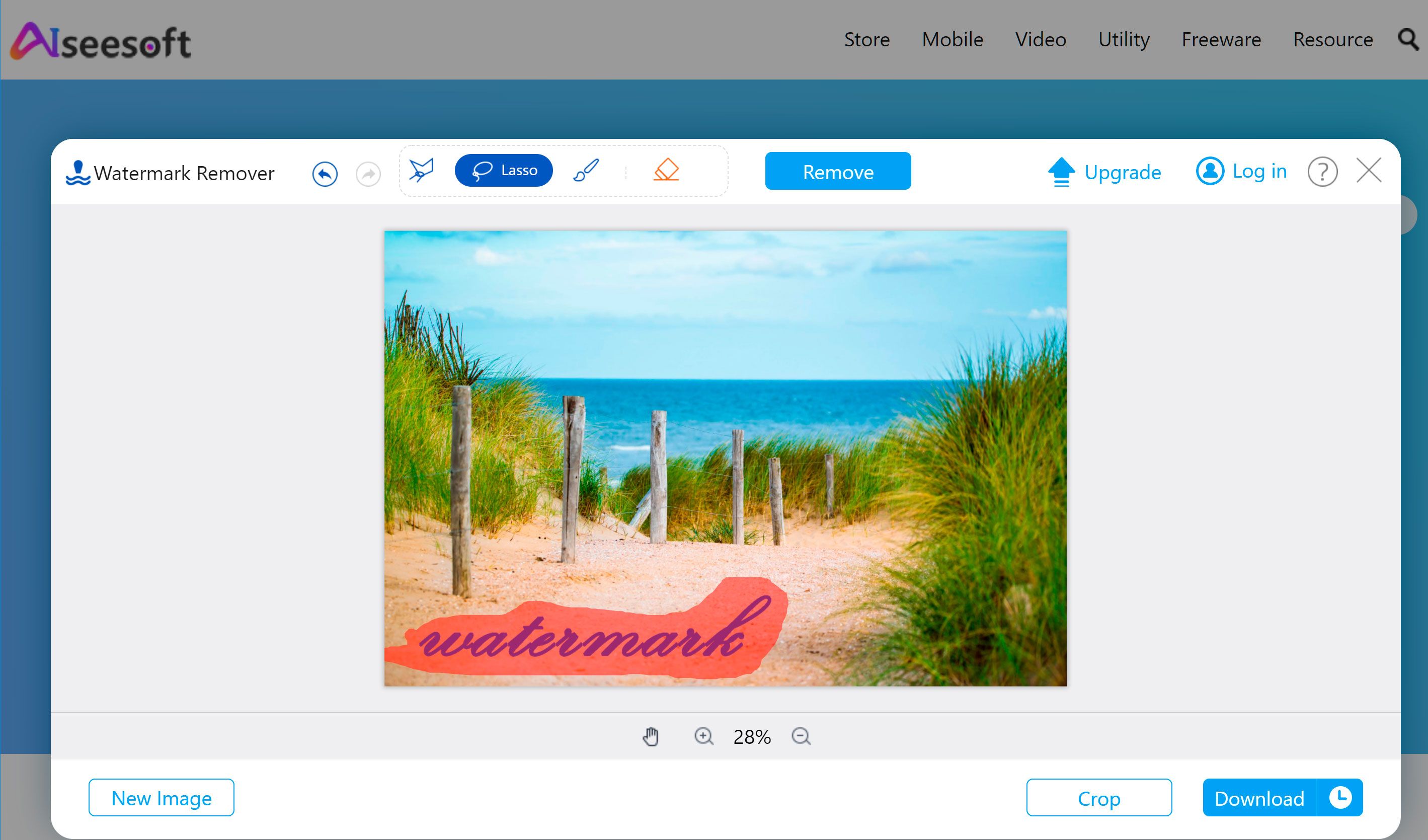 Rimozioni online per eliminare il watermark di Depositphotos utilizzando Aiseesoft..