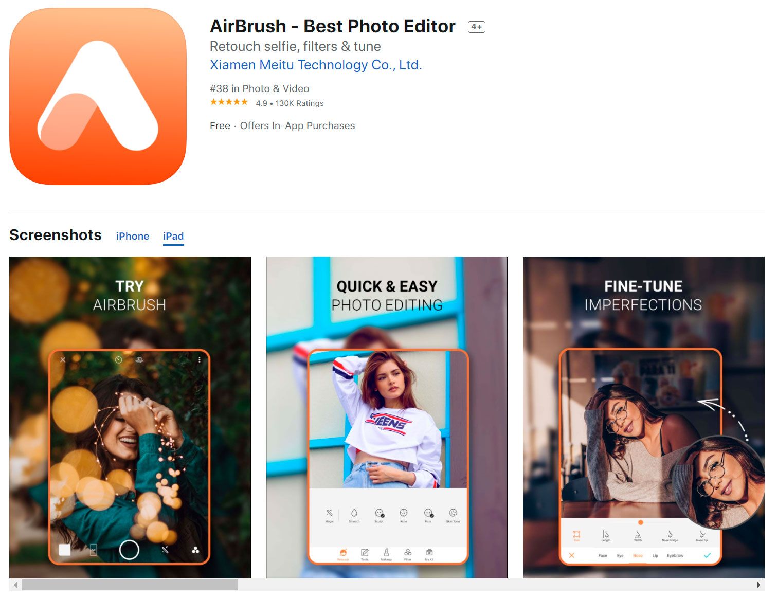 Airbrush su AppStore..