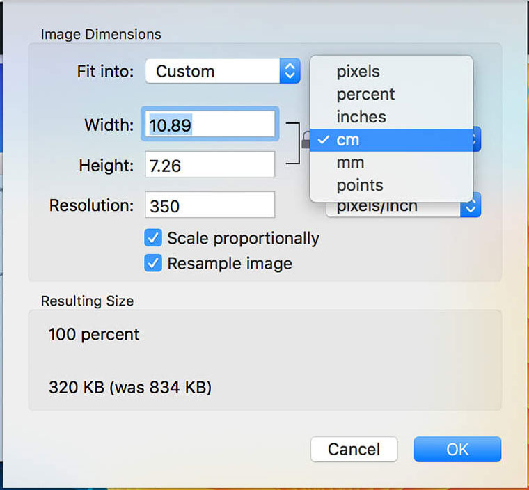 Ridimensionare più immagini su OSX (Mac).