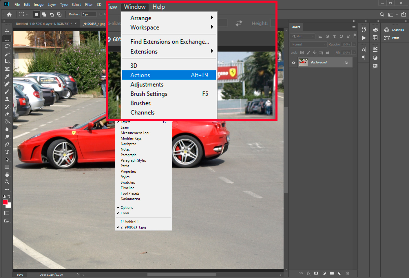 Photoshop - Crea azione per ridimensionare immagini multiple.