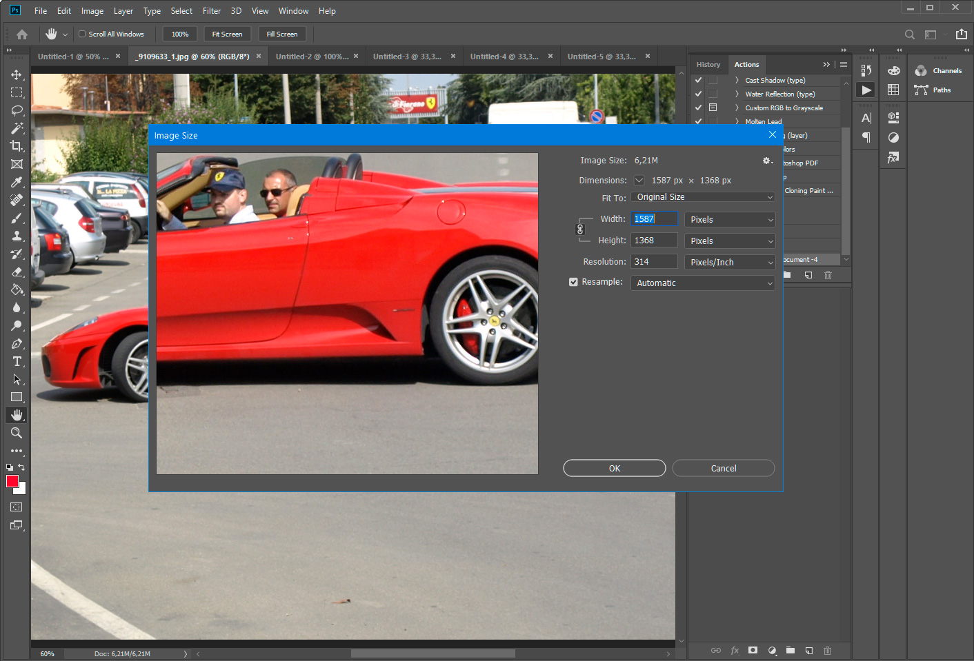 Photoshop - ridimensiona più immagini.