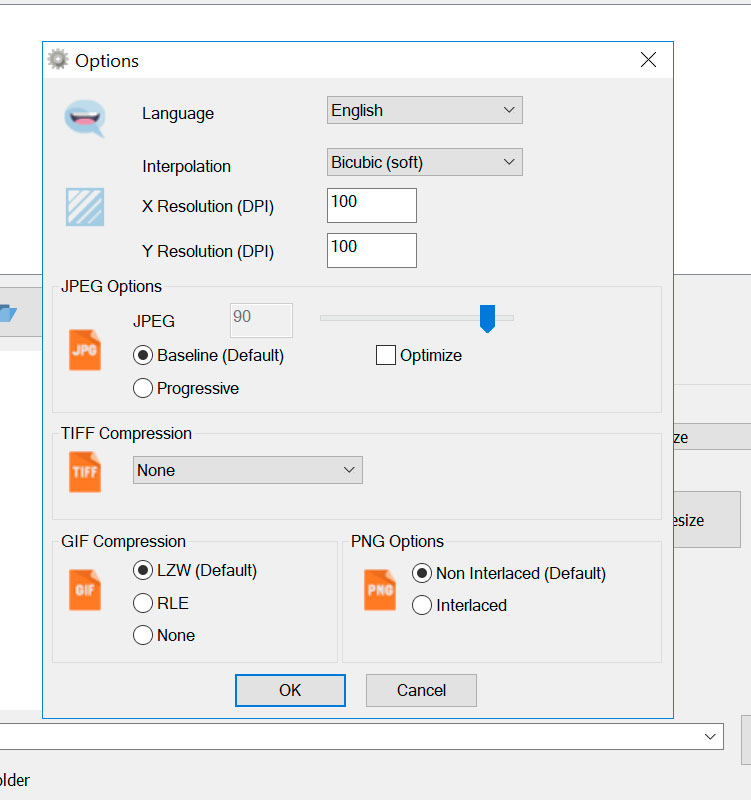 Ridurre le dimensioni di JPEG.