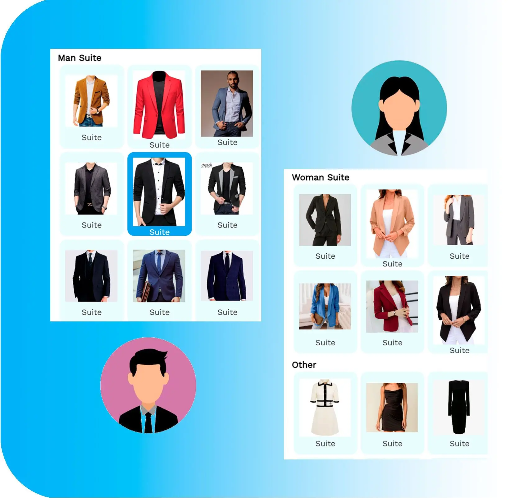 Collezione di Blazer e Abiti per Uomo e Donna.