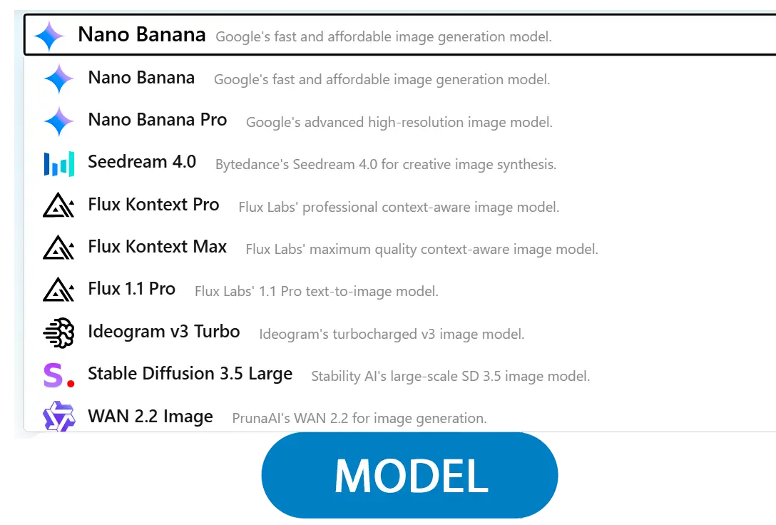 Seleziona un modello.