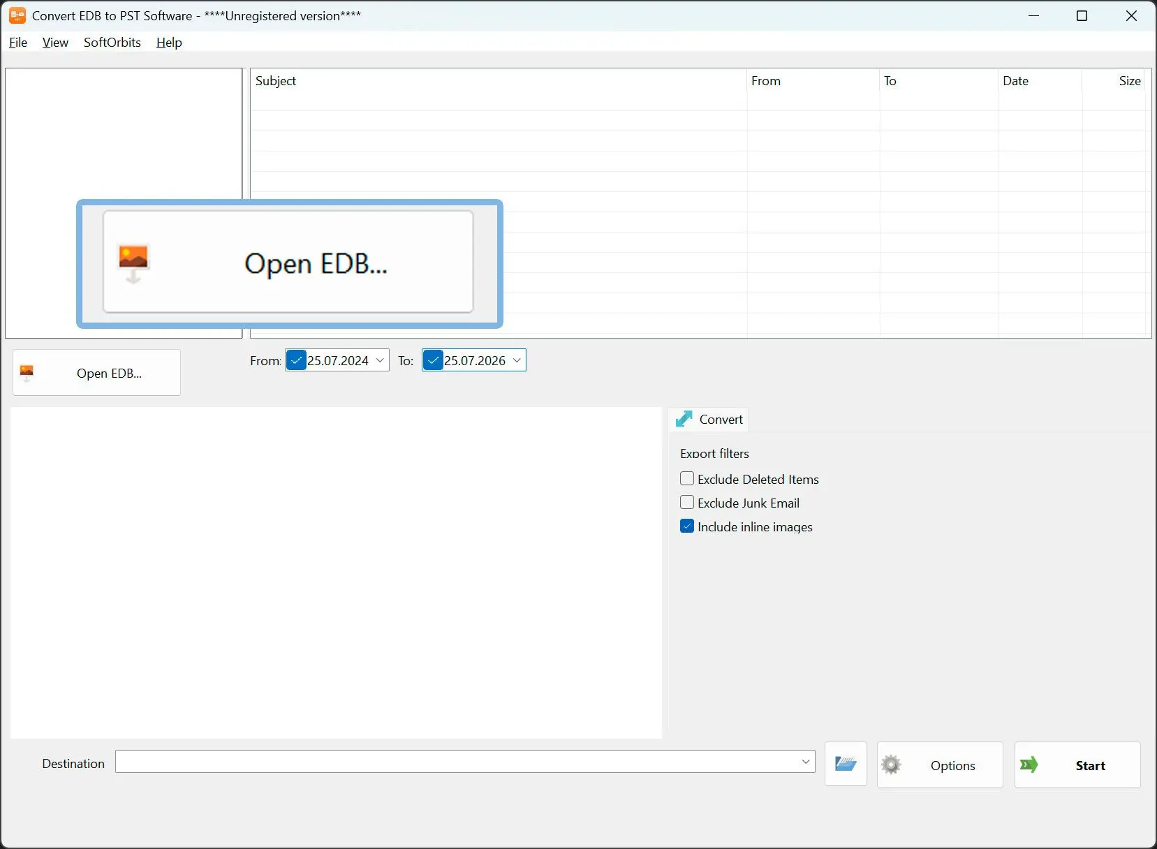 Apri il file EDB.