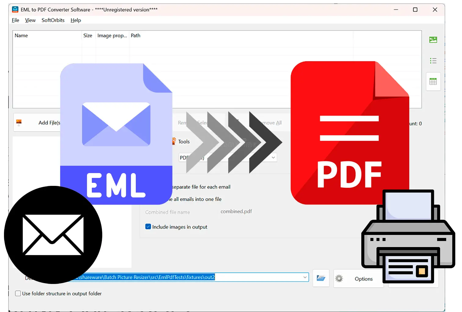 Esporta facilmente EML in PDF o HTML stampabile..
