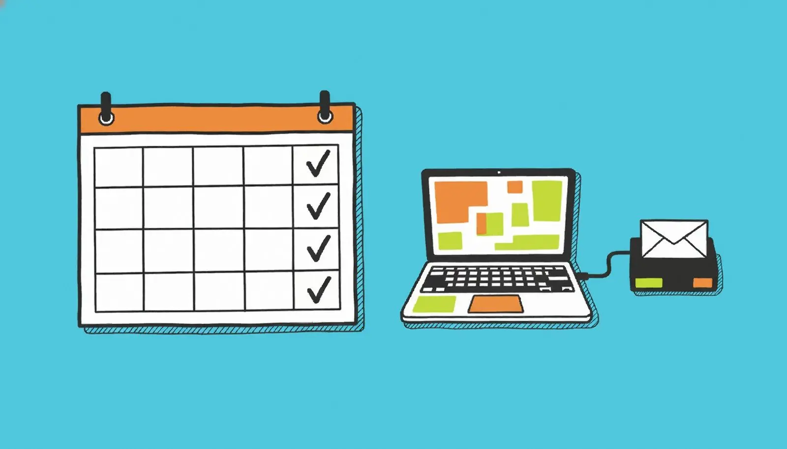 Un calendario con un giorno a settimana riservato al backup della posta.