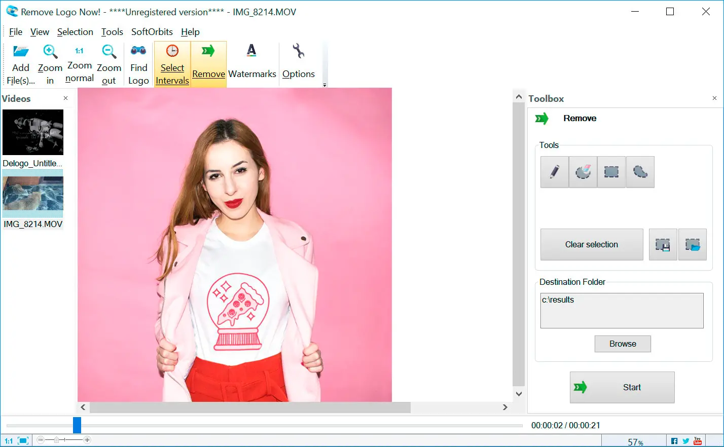 Remove Logo Now: Screenshot.
