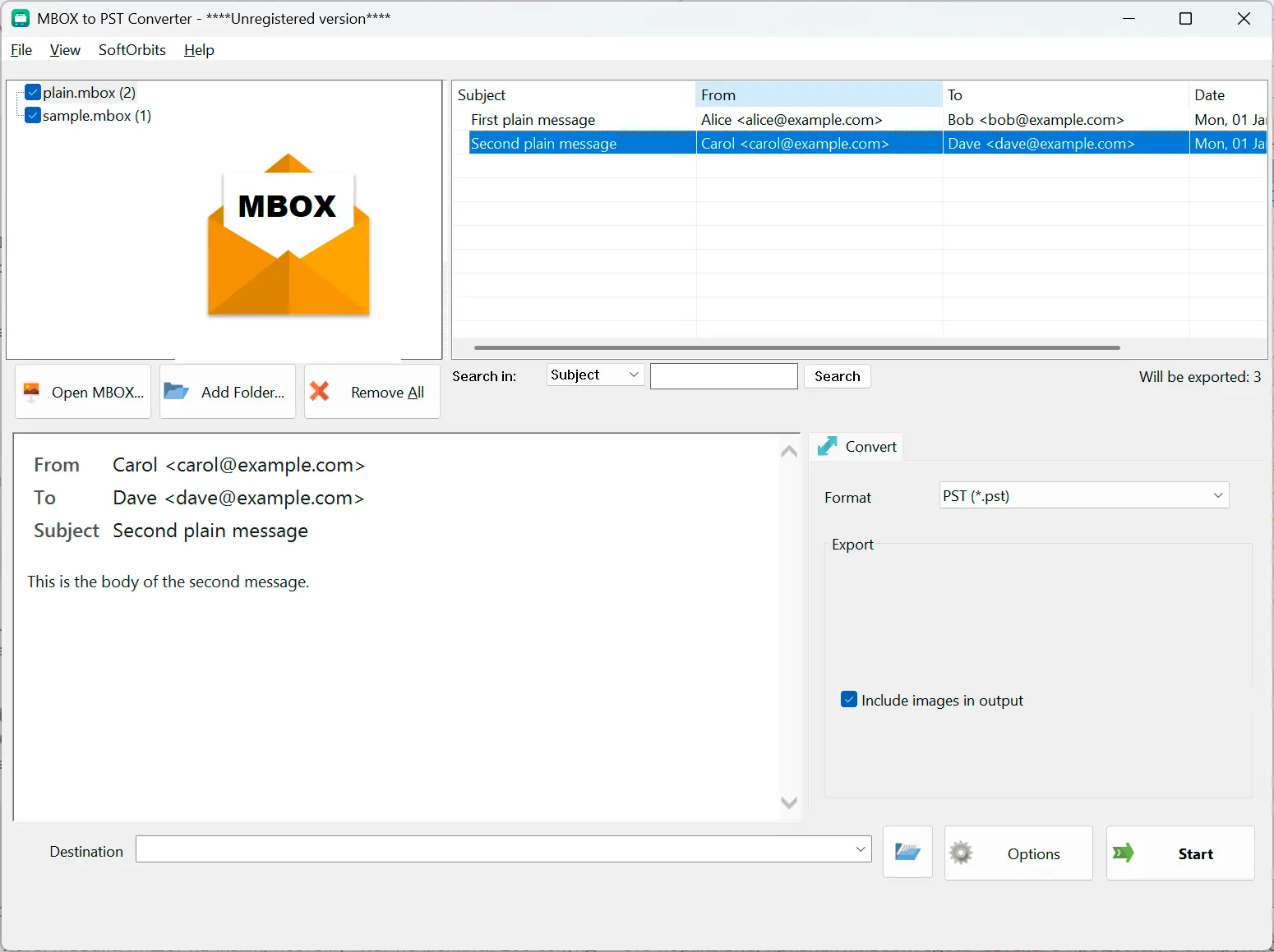 MBOX to PST Converter Software for Outlook Screenshot.