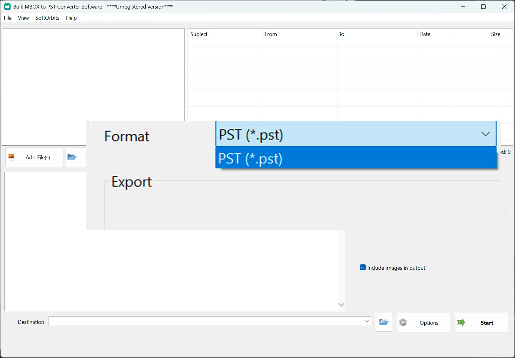 Scegli uno o più PST.