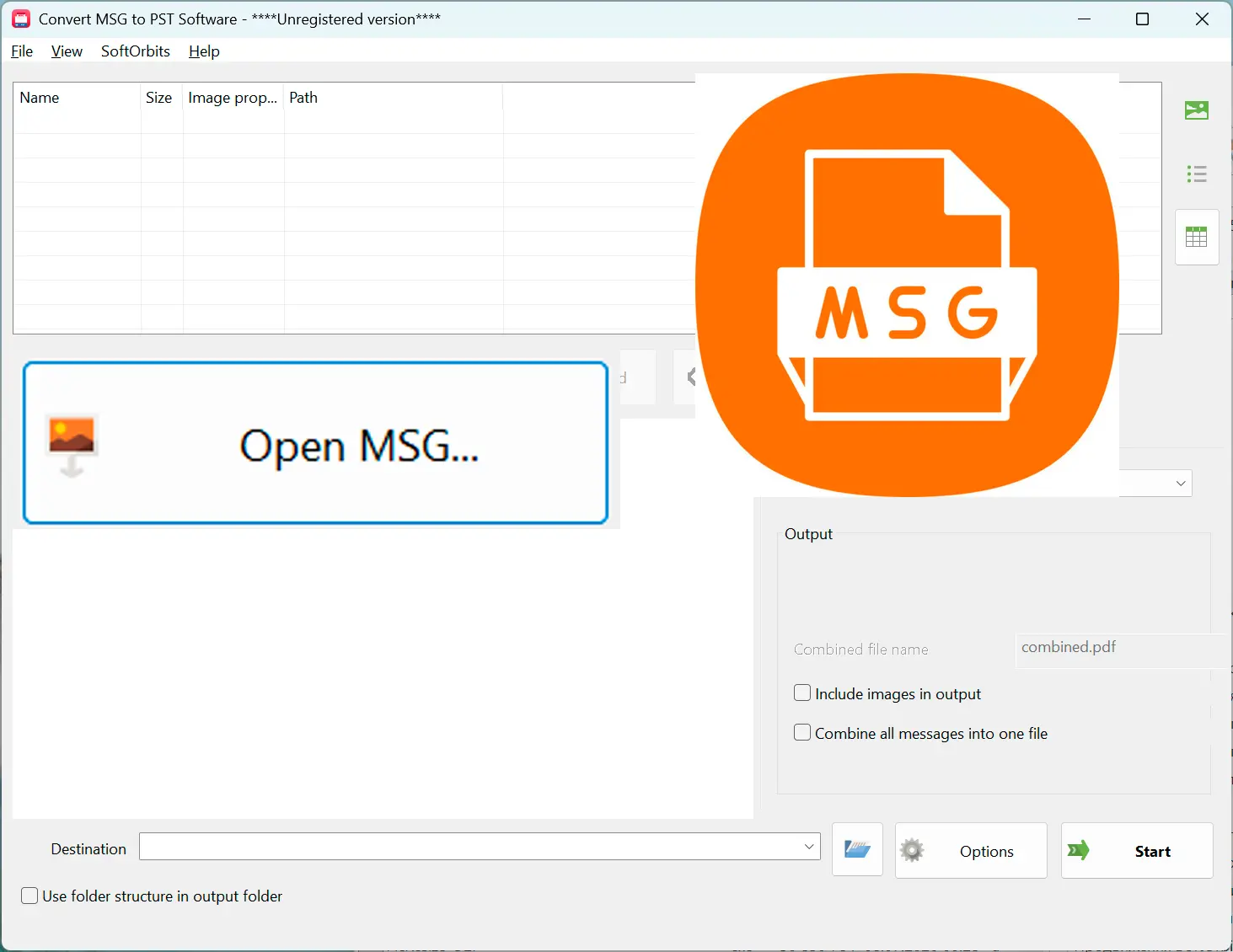 <span class="bold">Aggiungere i file MSG</span>.