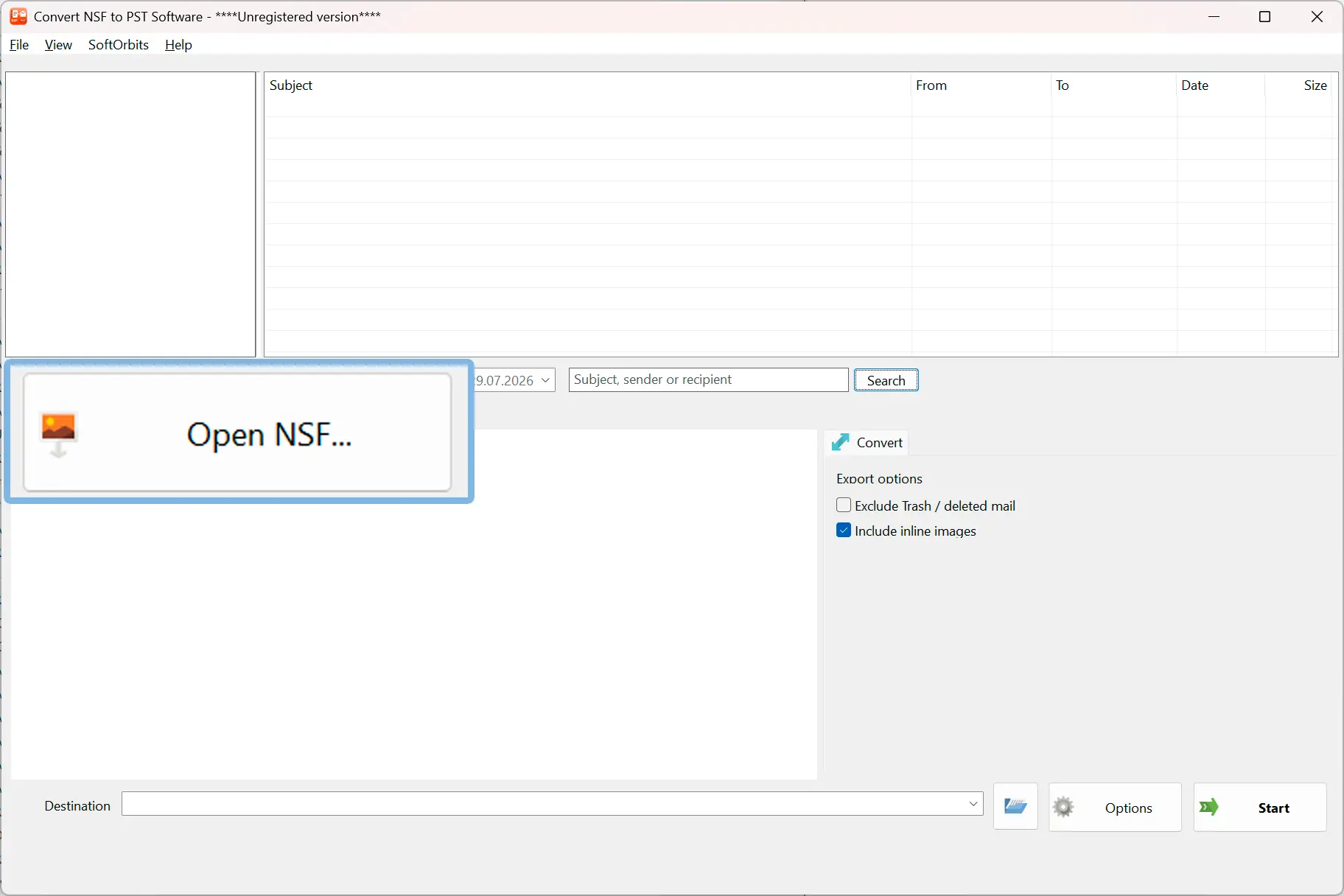 Apri il database di Lotus Notes.
