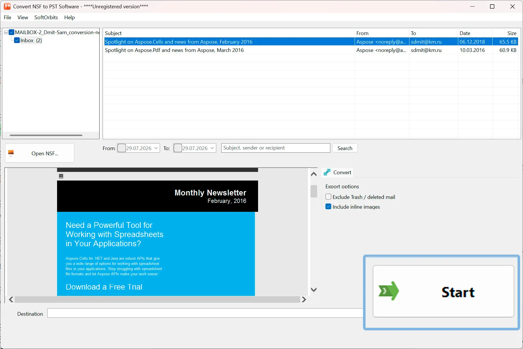 Scrivi il PST e aprilo in Outlook.