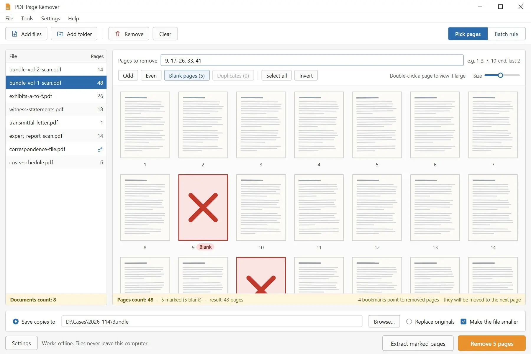 PDF Page Remover Screenshot.