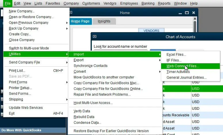 Importa il file in QuickBooks.