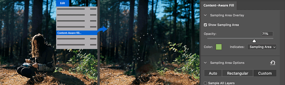 rimuovere la filigrana in photoshop