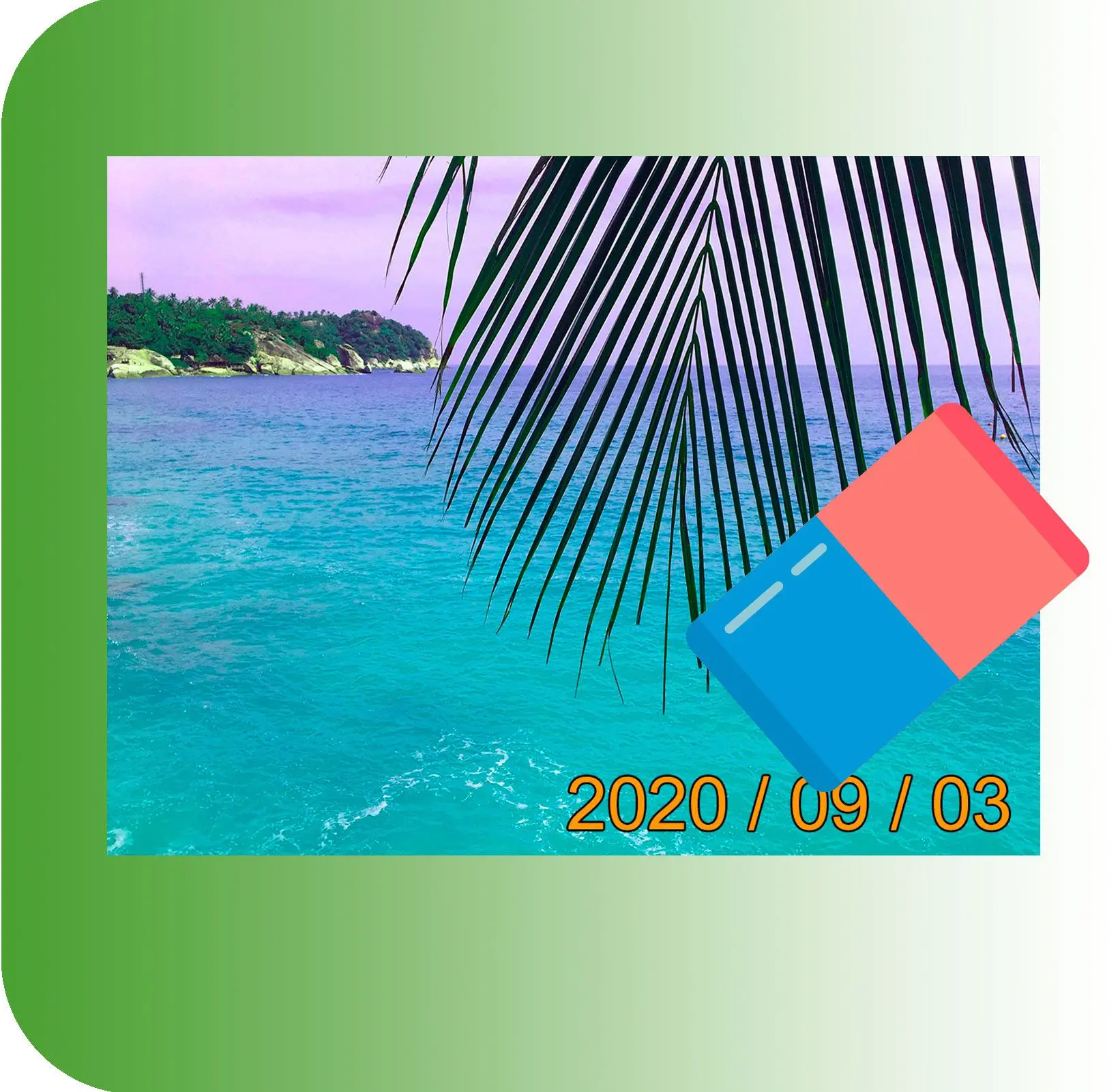 Rimuovi testo, ora e timbri data.