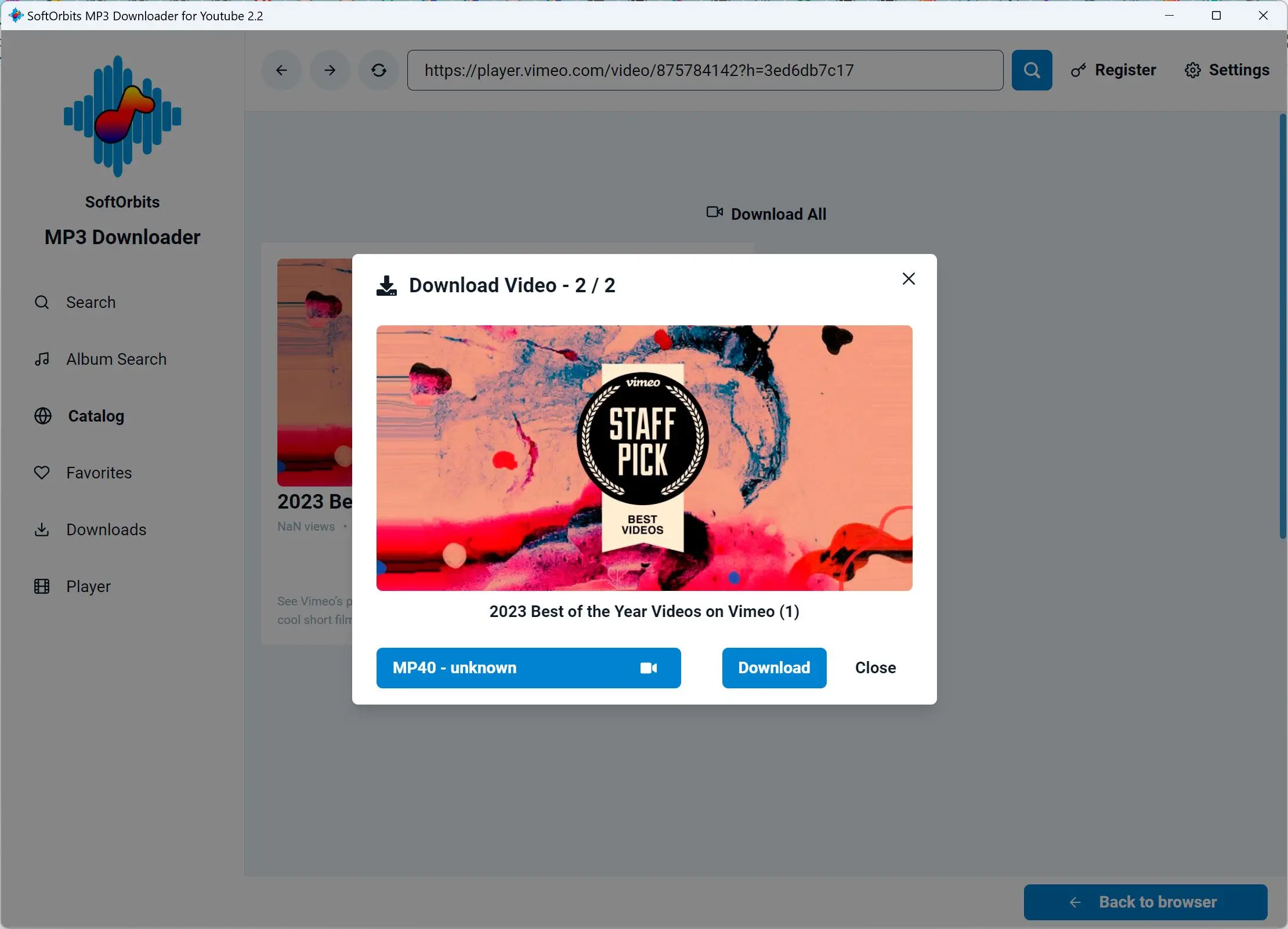 Seleziona il Formato di Output.