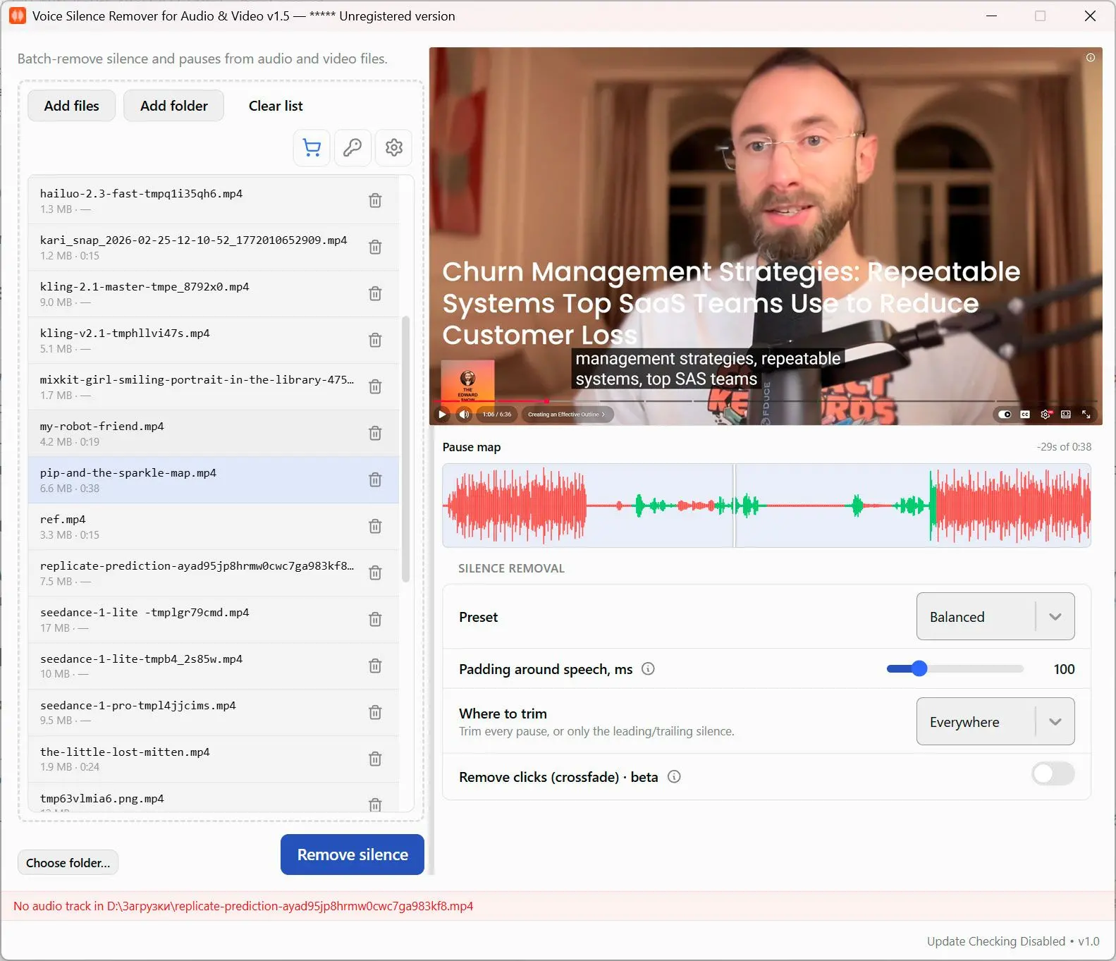 Voice Silence Remover Screenshot.