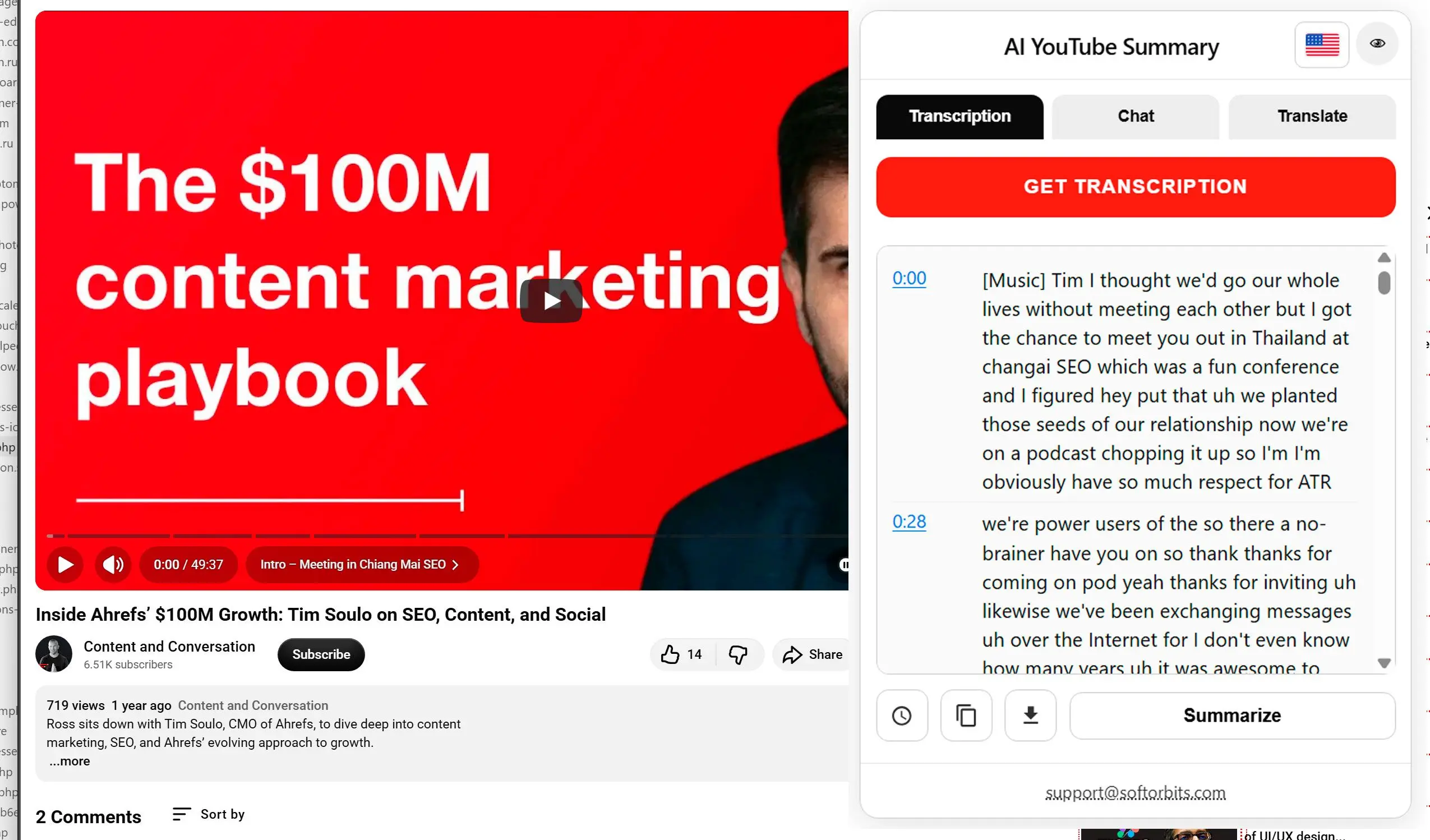 Estrai testo dal video.